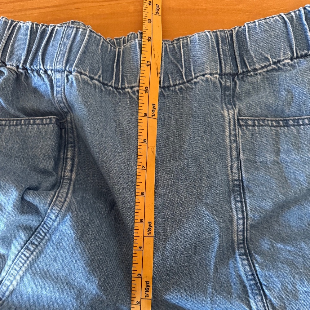 Madewell, Light Wash Denim, Pull-On, Wide Leg Pant, Cropped, Women's, Small - Picture 5 of 11